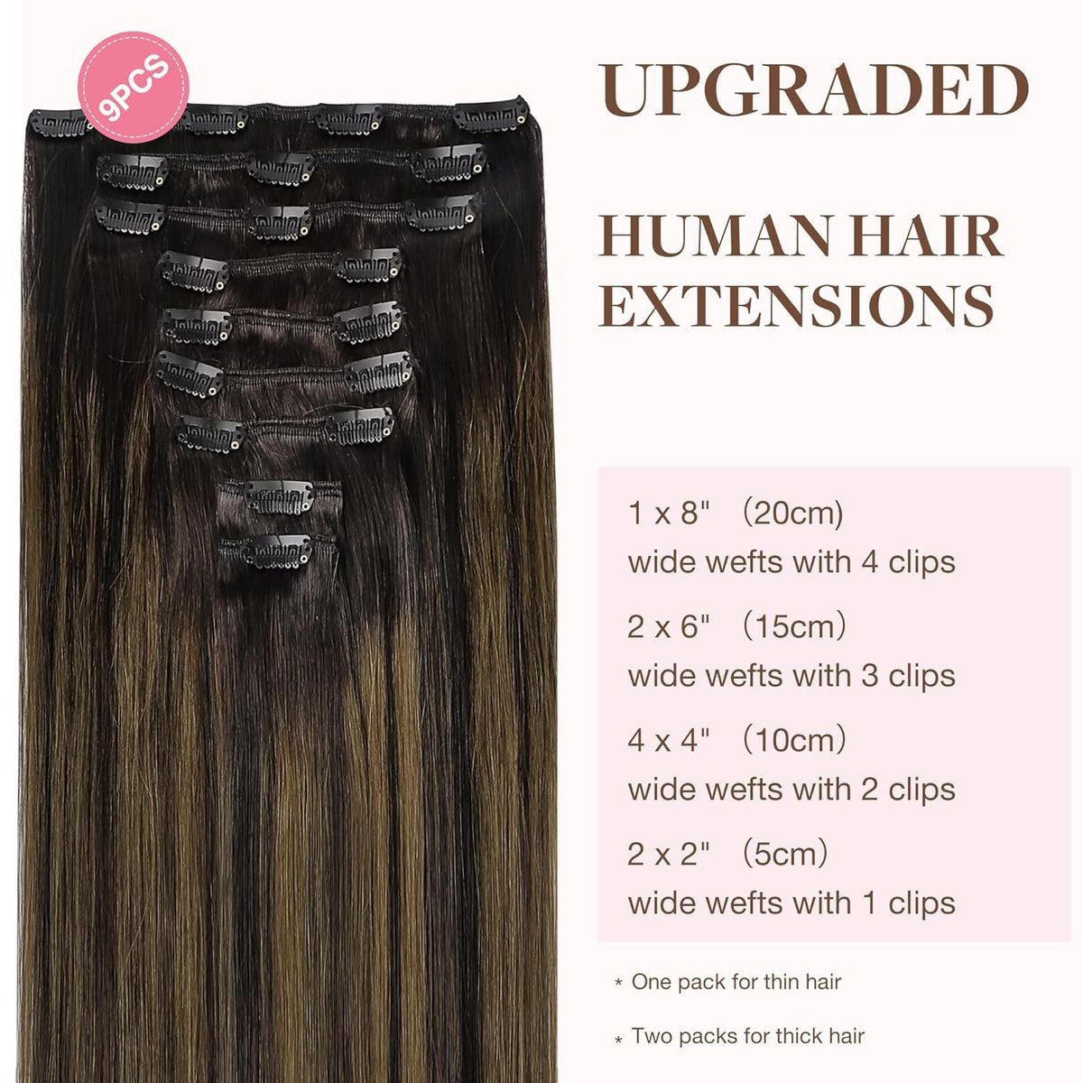 Close-up of GOO GOO Clip in Hair Extensions showing quality clips