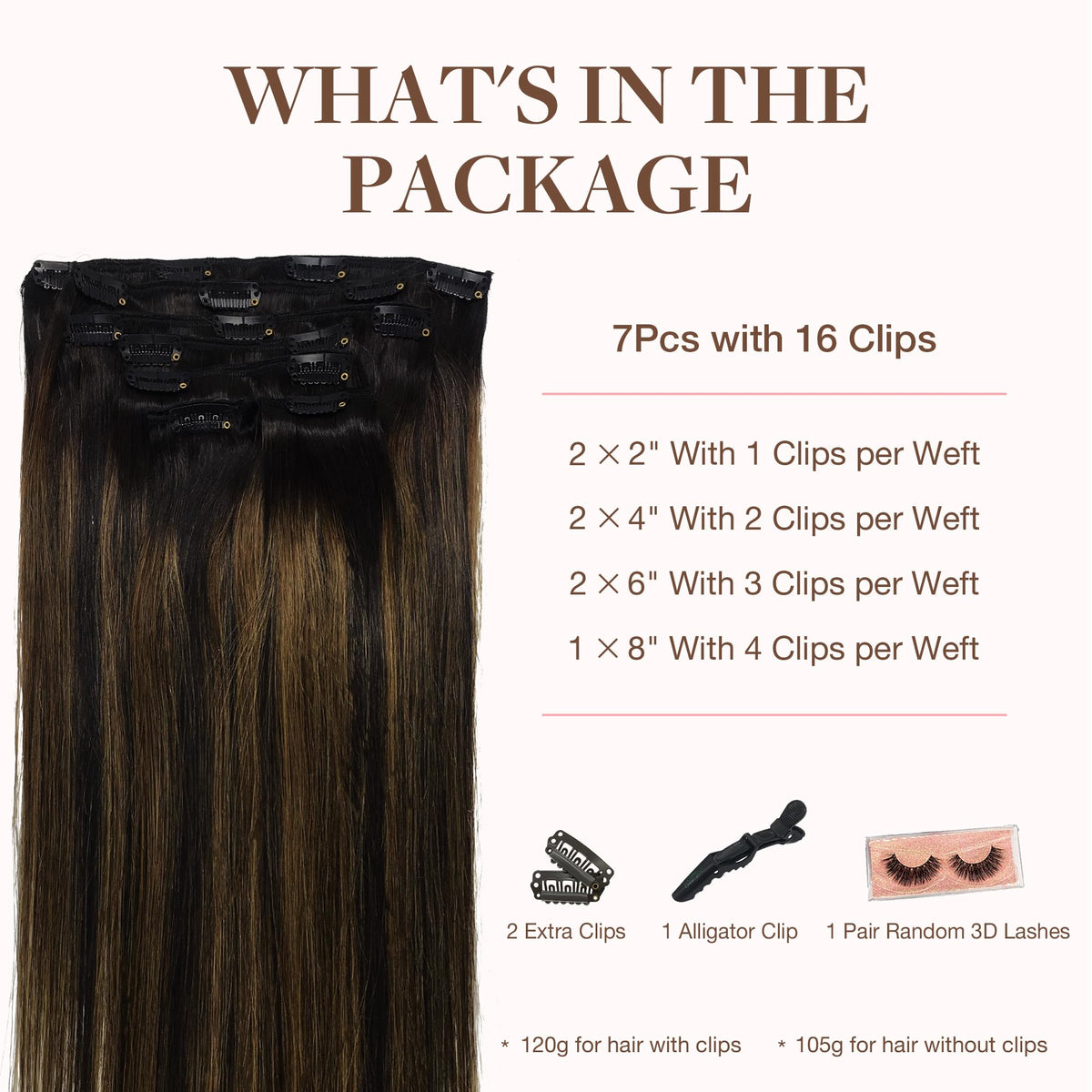 Close-up of GOO GOO Clip in Hair Extensions with high-quality clips