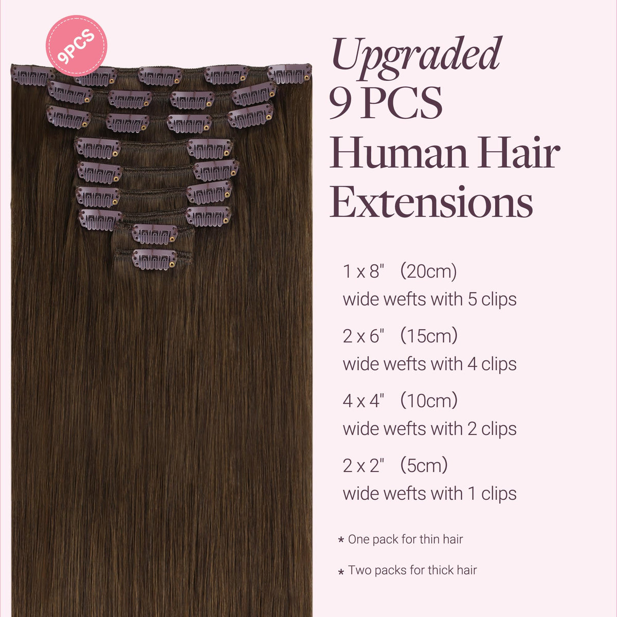 Close-up of GOO GOO Clip in Hair Extensions with silicone clips