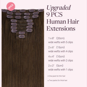 Close-up of GOO GOO Clip in Hair Extensions with silicone clips