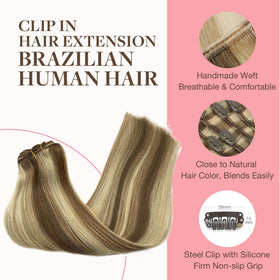 Close-up of GOO GOO hair extensions clips and wefts