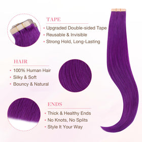 Close-up of GOO GOO Tape-In Extensions with natural gloss