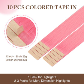Close-up of GOO GOO Tape in Hair Extensions Peach Pink