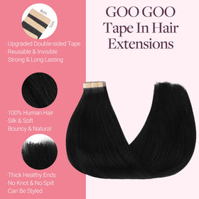 Close-up of GOO GOO Tape in Hair Extensions texture