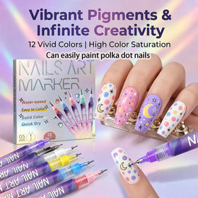 Close-up of Gorvalin nail art pen fine tip for precise detailing