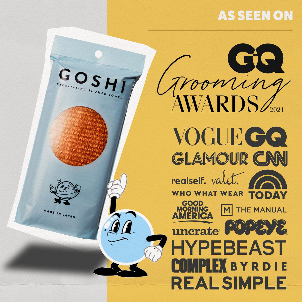 Close-up of GOSHI Exfoliating Shower Towel's nylon weave