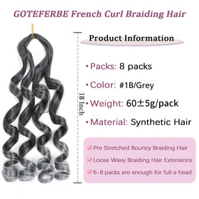 Close-up of GOTEFERBE French curl braiding hair texture