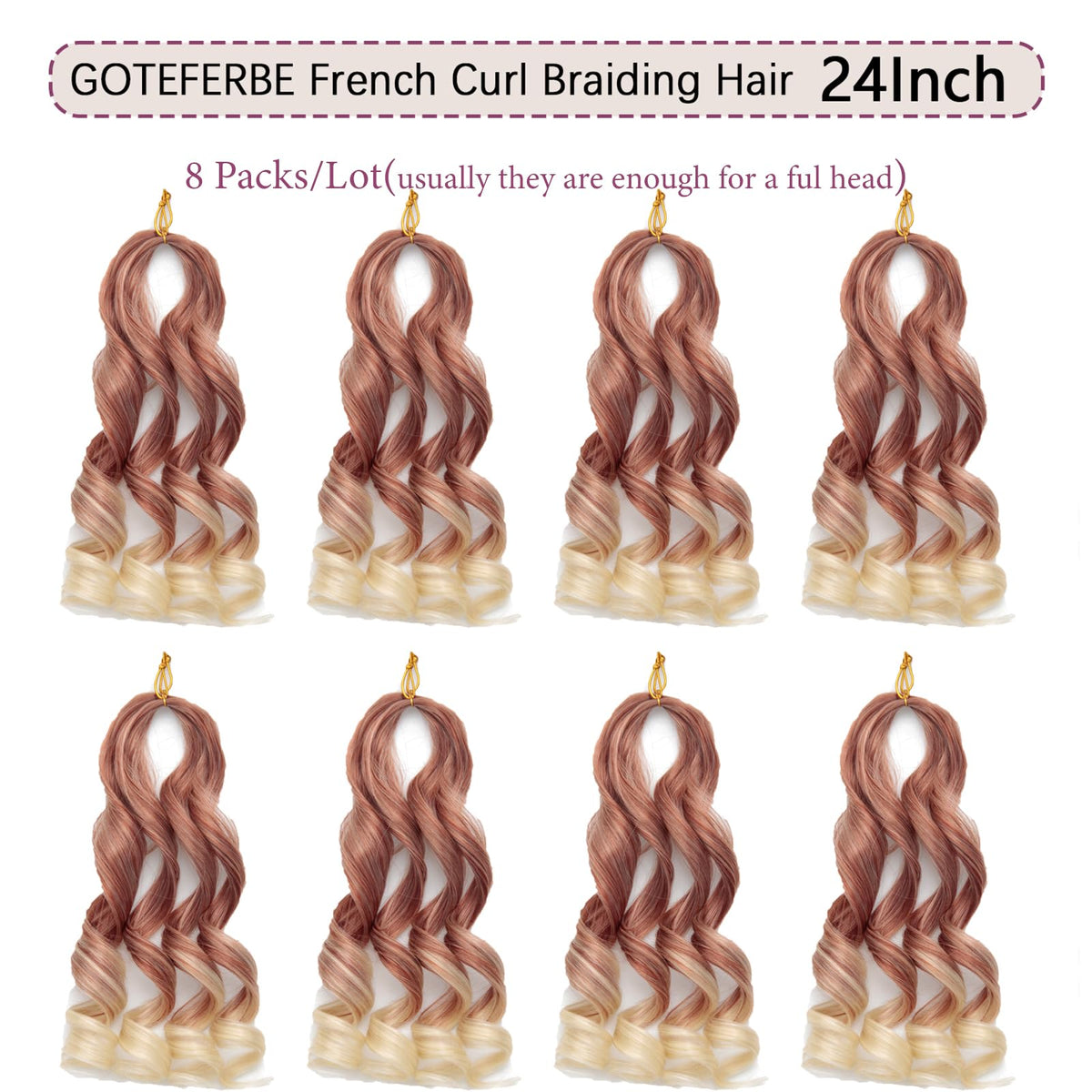 Close-up of GOTEFERBE French Curl Braiding Hair texture