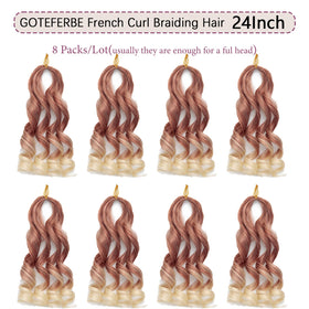 Close-up of GOTEFERBE French Curl Braiding Hair texture