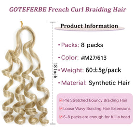 Close-up of GOTEFERBE French Curl Braiding Hair texture
