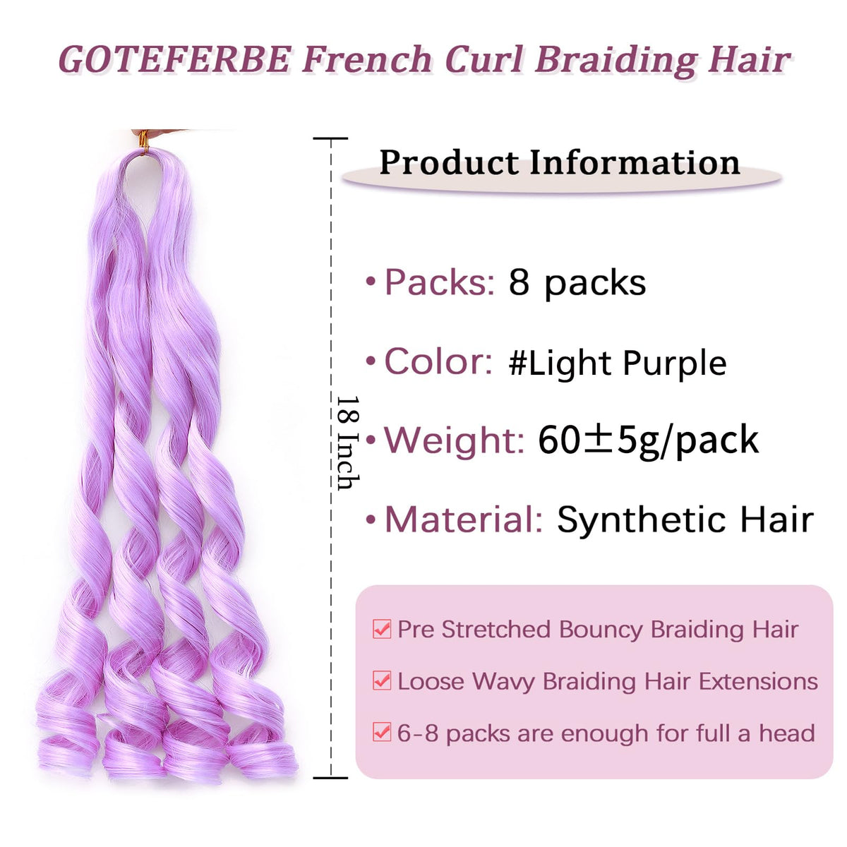 Close-up of GOTEFERBE French Curl texture