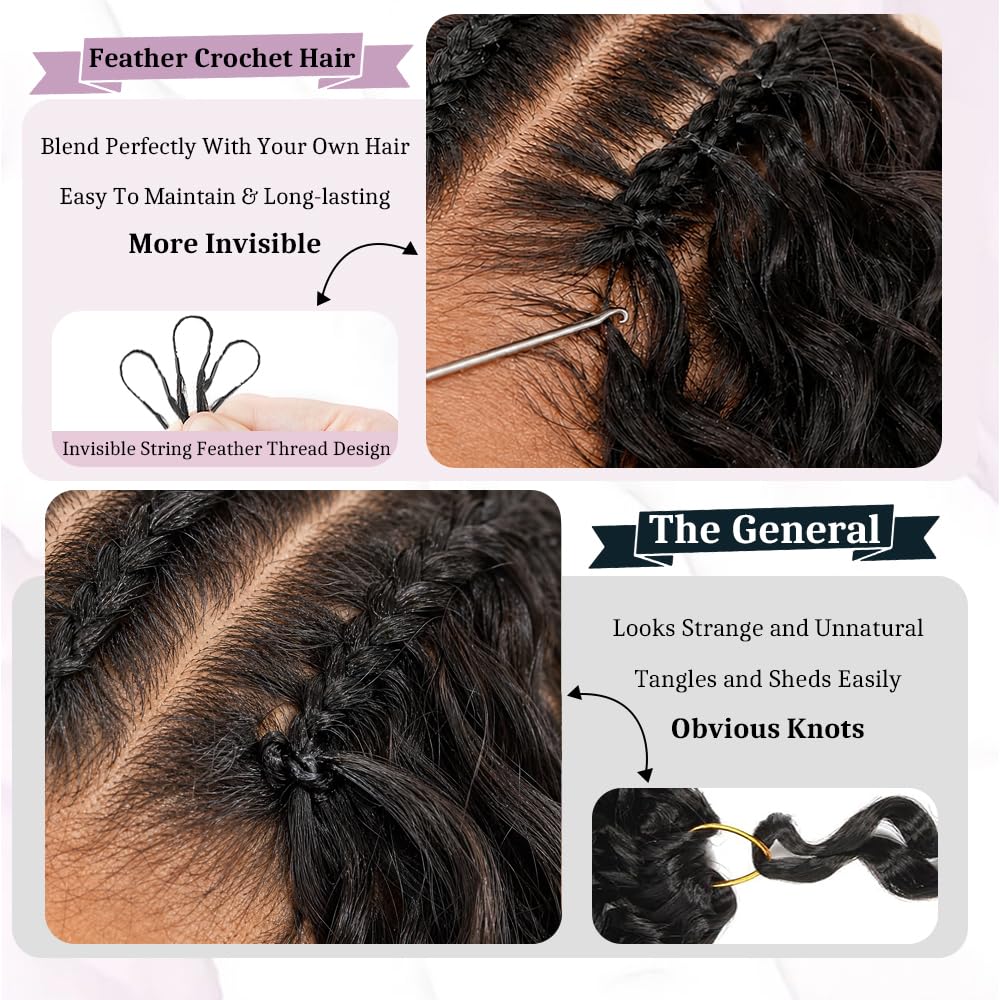 Close-up of Goulus crochet hair showing texture