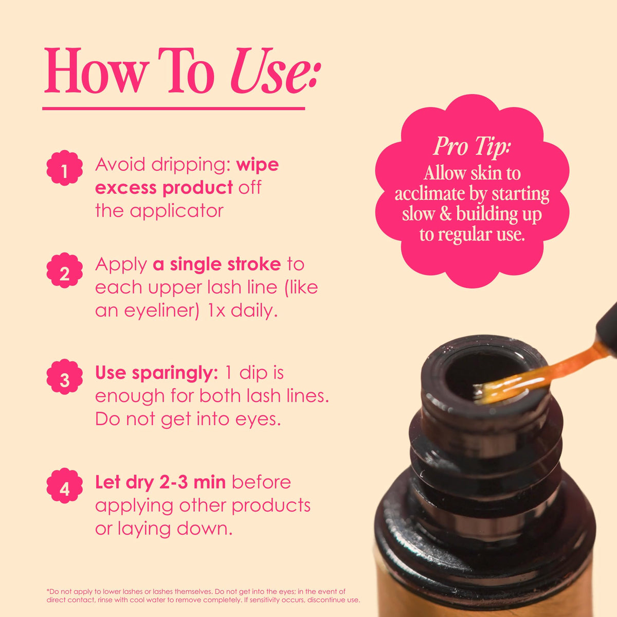 Close-up of GrandeLASH-MD Lash support Serum applicator