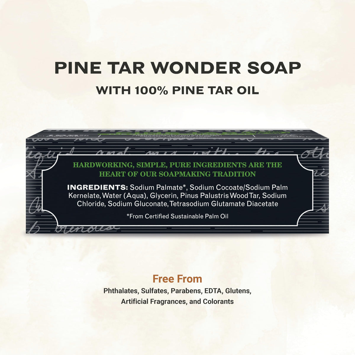 Close-up of Grandpa's Pine Tar Bar Soap showing texture