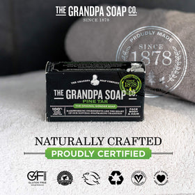 Close-up of Grandpa's Pine Tar Soap texture