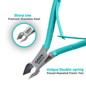 Close-up of GREEN ESTETICA cuticle cutter blade