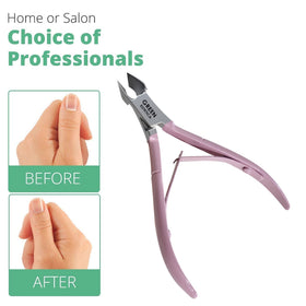 Close-up of GREEN ESTETICA cuticle nipper blades
