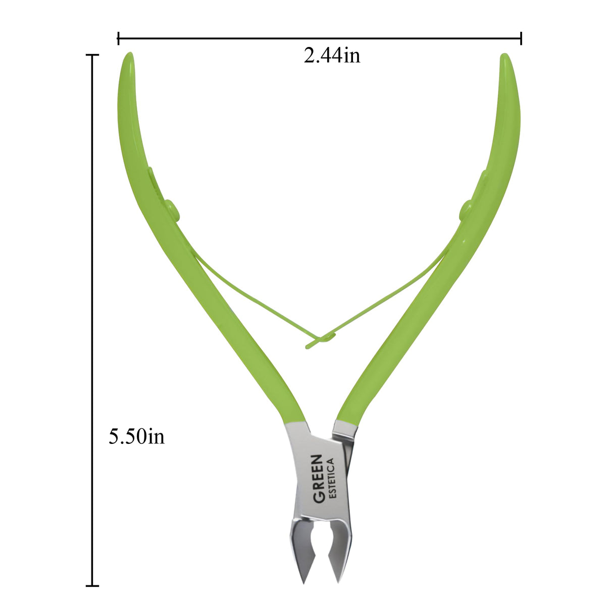 Close-up of GREEN ESTETICA Cuticle Nippers blades