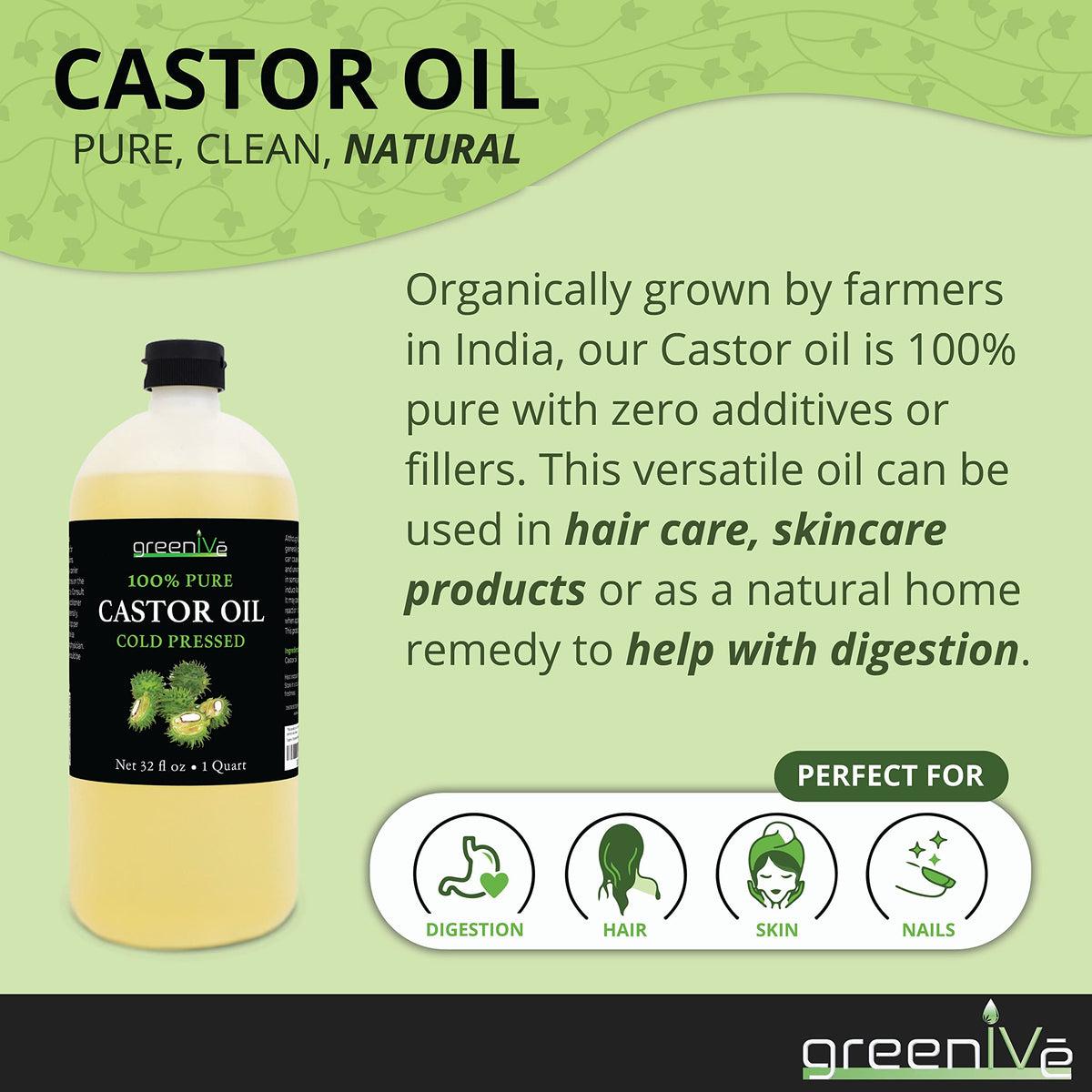 Close-up of GreenIVe Castor Oil texture
