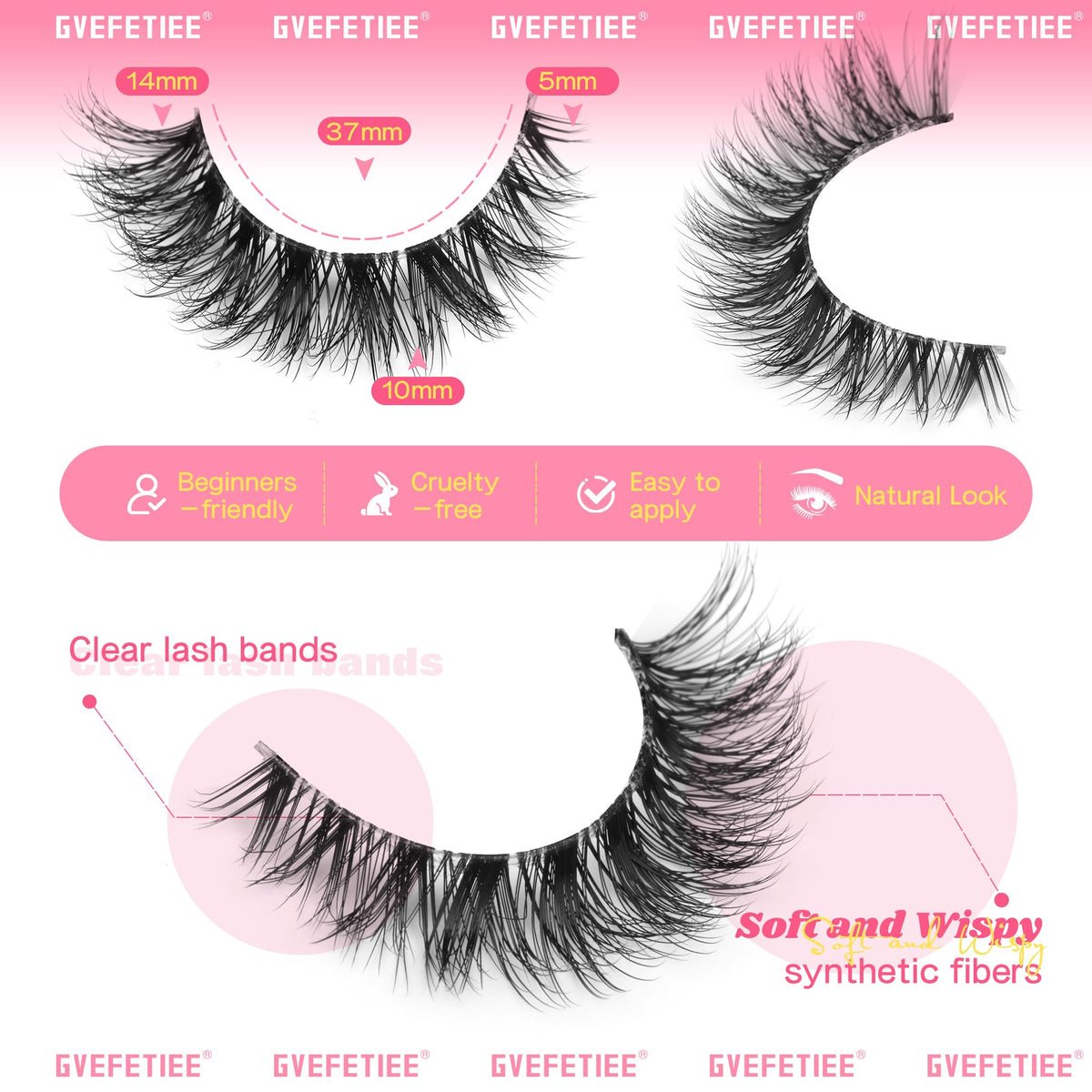 Close-up of GVEFETIEE Cat Eye Lashes with D Curl