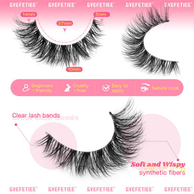 Close-up of GVEFETIEE Cat Eye Lashes with D Curl