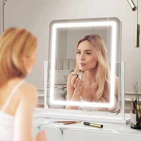 Close-up of Gvnkvn Lighted Makeup Mirror touch control buttons
