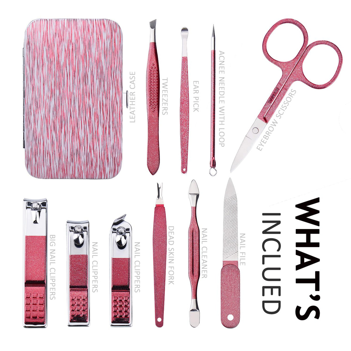 Close-up of HANTEKAS nail clippers and scissors in set