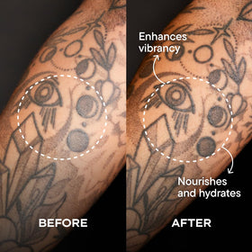 Close-up of Harry's Tattoo Frost gel texture on skin