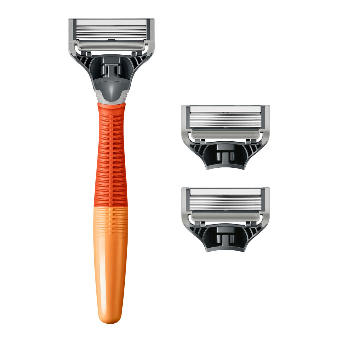 Close-up of Harry's Truman razor handle with textured grip
