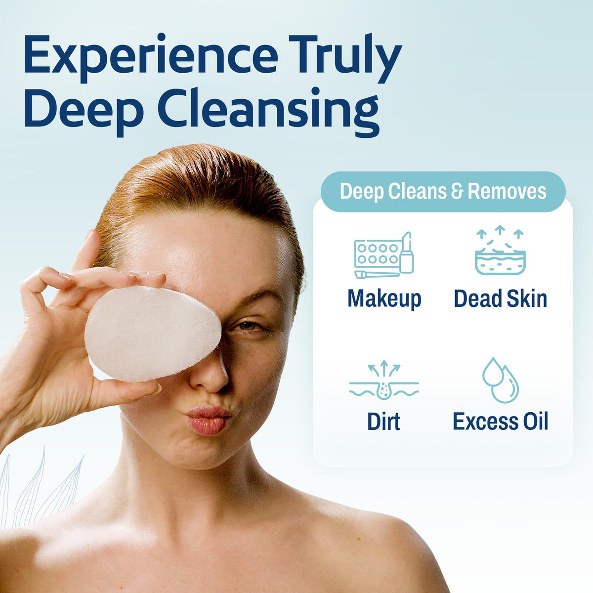 Close-up of HartFelt Tear Drop Face Scrubber sponge texture