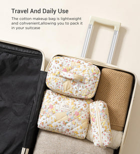 Close-up of HBselect makeup bag double zipper detail