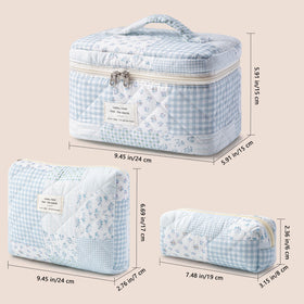 Close-up of HBselect Quilted Makeup Bag zipper detail