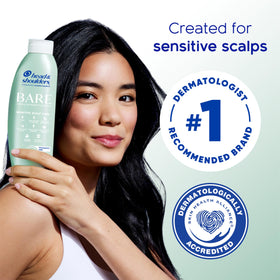 Close-up of Head & Shoulders BARE Sensitive Scalp Care Shampoo ingredient list