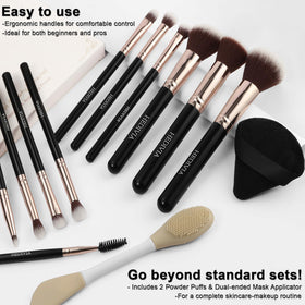 Close-up of HEDIVIA foundation brush with synthetic bristles
