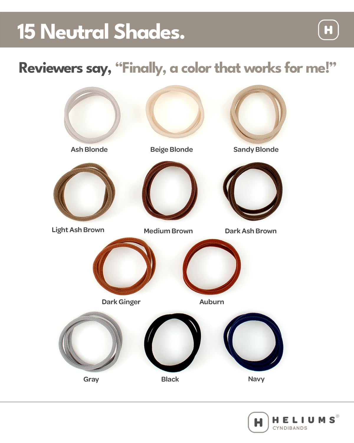 Close-up of Heliums Thin Hair Ties showing texture