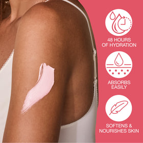 Close-up of Hempz Dark Red Cherries Body Lotion texture