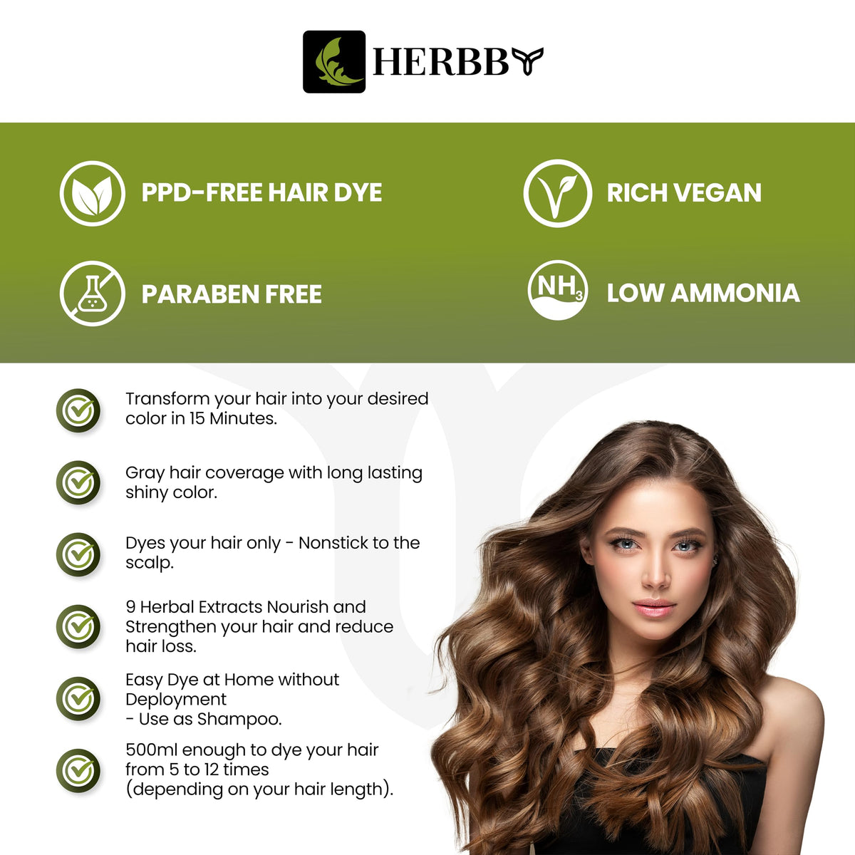 Close-up of HERBBY shampoo showing texture