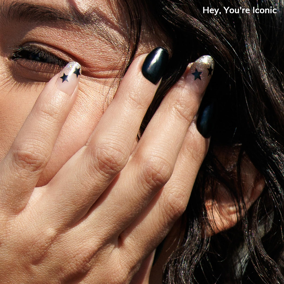close-up of heyhae Semi Gel Nail Strips showing texture