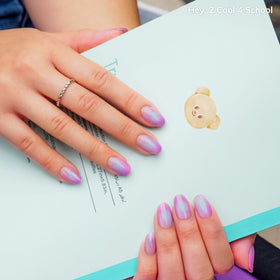 close-up of heyhae Semi Gel Nail Strips showing the unique design