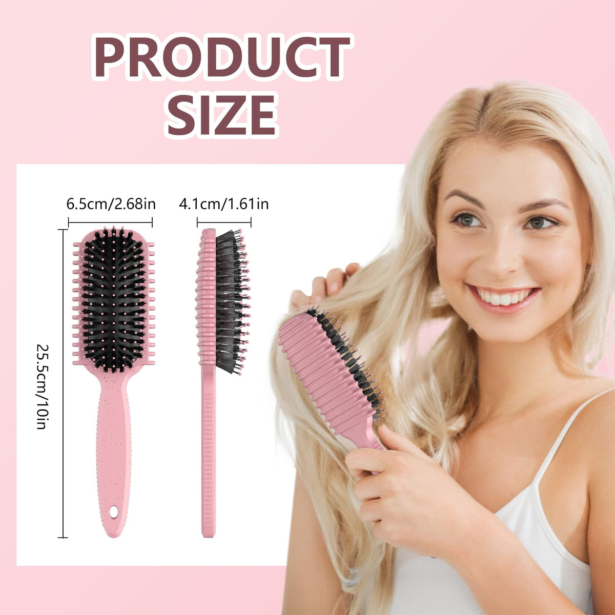Close-up of HEZ Curl Defining Brush with gentle bristles