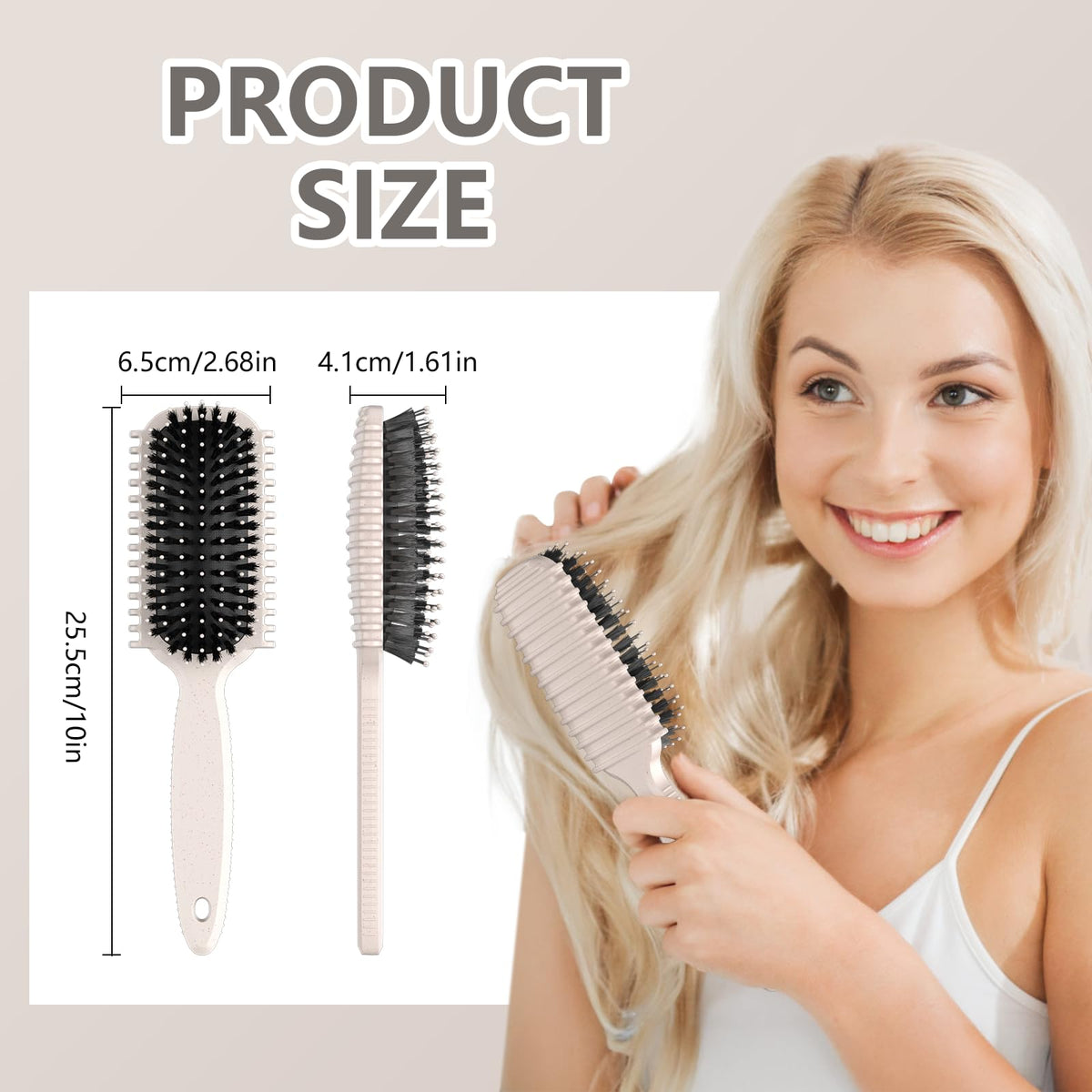 Close-up of HEZ Curl Defining Brush with gentle bristles