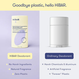 Close-up of HIBAR Lavender & Jasmine Deodorant tube