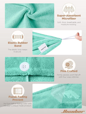 Close-up of Hicober Microfiber Hair Towel Wrap with moisture-absorbing properties