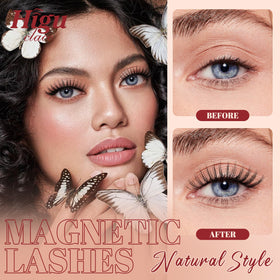 Close-up of Higu clace magnetic eyelashes in packaging