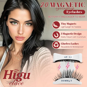 Close-up of Higu clace magnetic eyelashes in small box