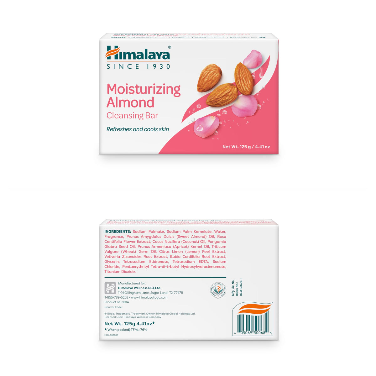 Close-up of Himalaya Almond Cleansing Bar showing texture