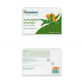 Close-up of Himalaya soap bar with honey and milk cream ingredients