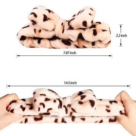 Close-up of Hishexin Spa Headband showing soft coral velvet texture