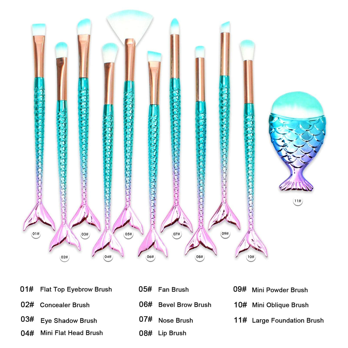 Close-up of HOFASON eye shadow brush from the set