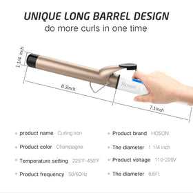 Close-up of Hoson Curling Iron ceramic barrel